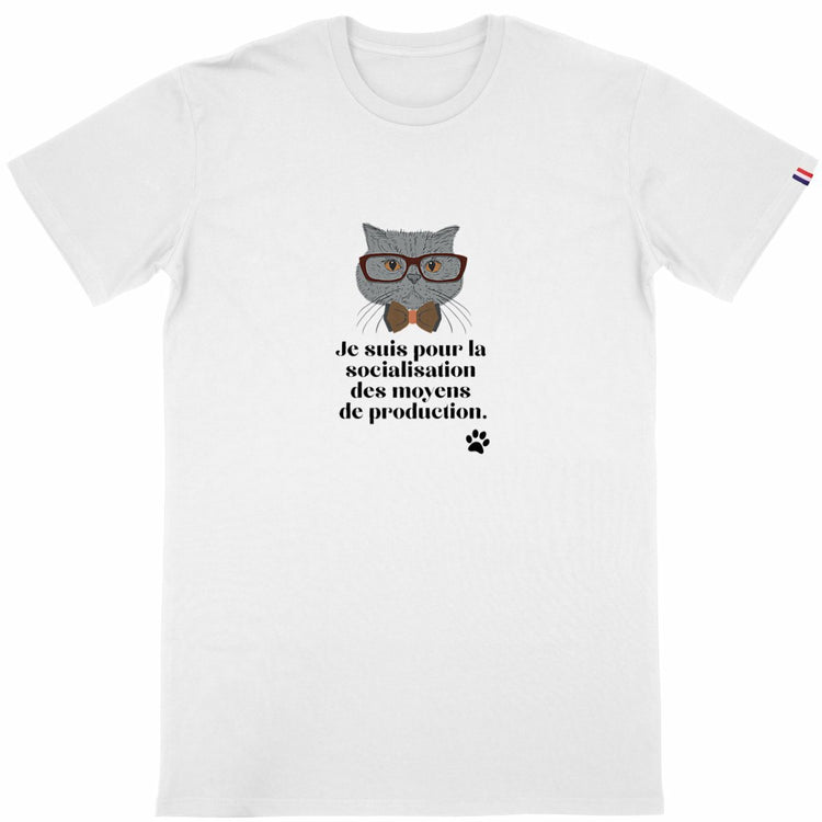 T-shirt Homme Made in France 100% Coton Bio Gauche caviar - face_blanc