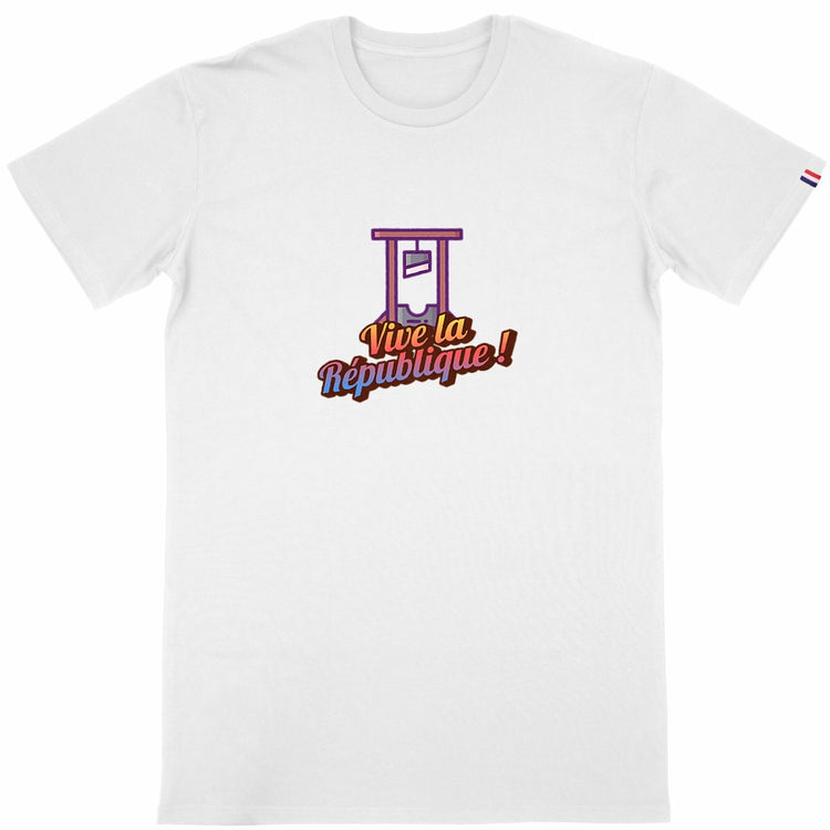 T-shirt Homme Made in France 100% Coton Bio Vive la République ! - face_blanc