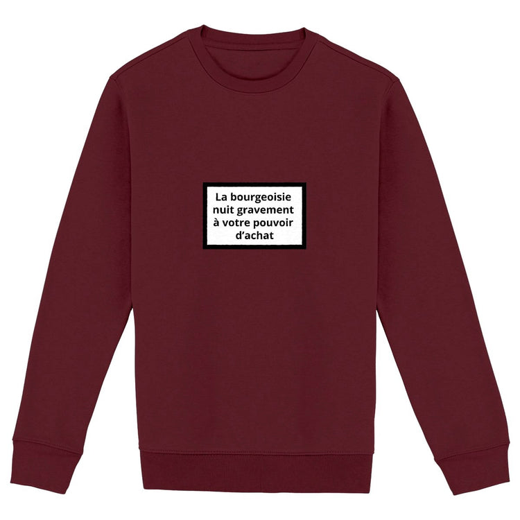 Sweat Unisexe 85% Coton Bio Révolution - face_bordeaux