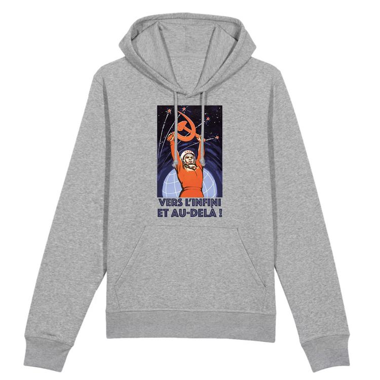 Sweat à capuche Unisexe Coton Bio Vers l'infini et au-delà !