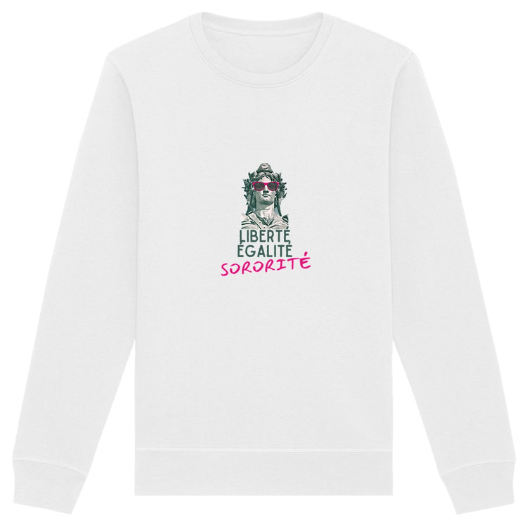 Sweat Unisexe 85% Coton Bio Liberté Égalité Sororité