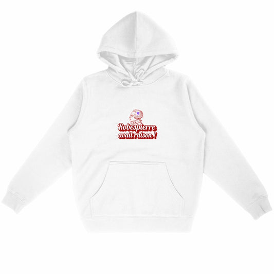 Sweat à capuche 85 % Coton Bio Robespierre avait raison ! - face_blanc