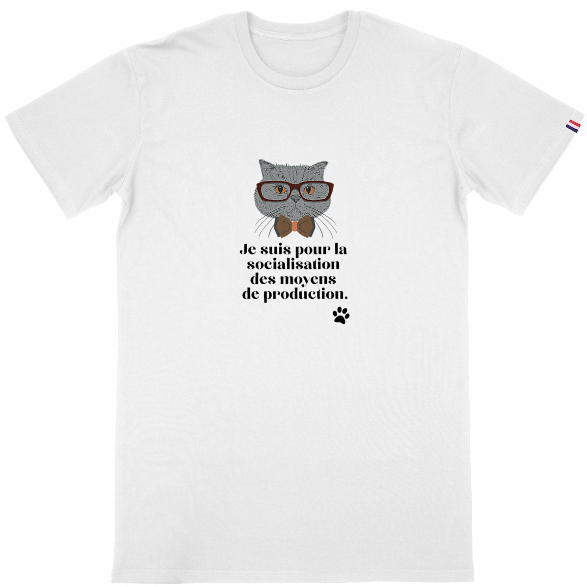 T-shirt Homme Made in France 100% Coton Bio Gauche caviar - face_blanc