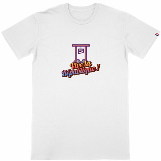 T-shirt Homme Made in France 100% Coton Bio Vive la République ! - face_blanc
