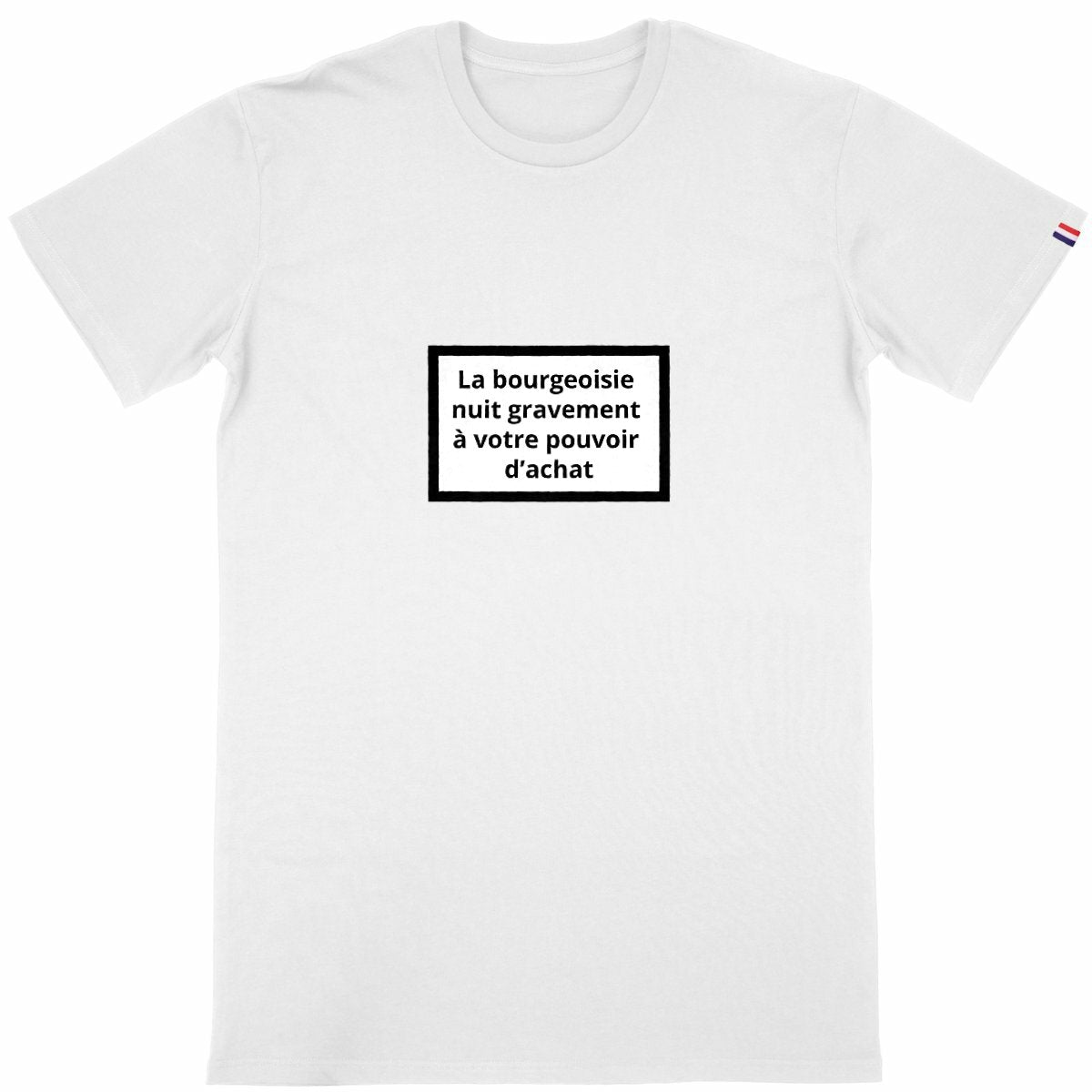 T-shirt Homme Made in France 100% Coton Bio Révolution - face_blanc