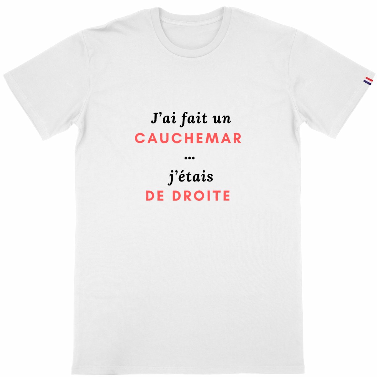T-shirt Homme Made in France 100% Coton Bio Robespierre avait raison ! - face_blanc