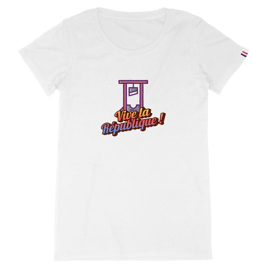 T-shirt Femme 100% Coton Bio Vive la République ! - face_blanc