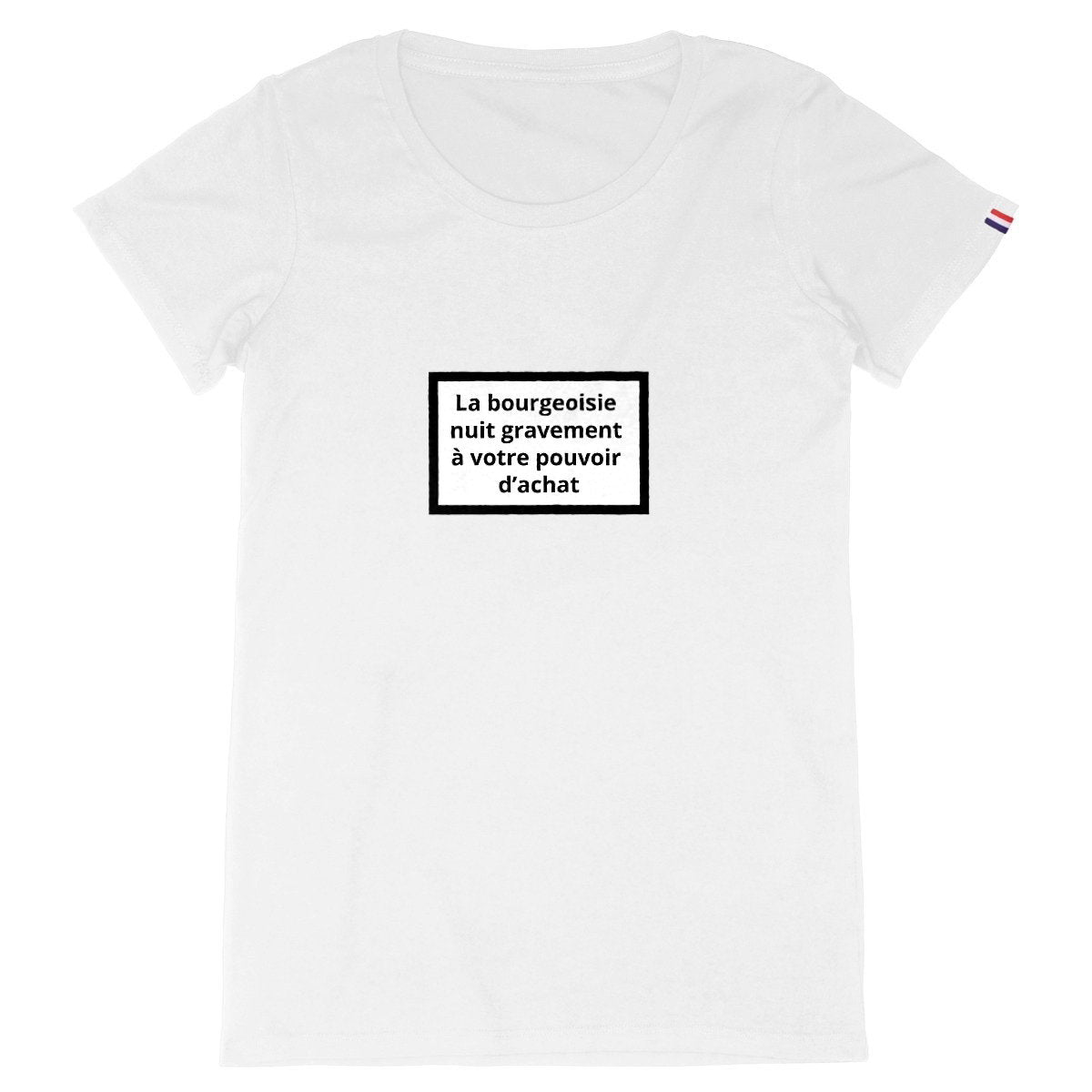 T-shirt Femme Made in France 100% Coton Bio Révolution - face_blanc