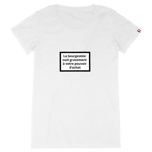 T-shirt Femme Made in France 100% Coton Bio Révolution - face_blanc