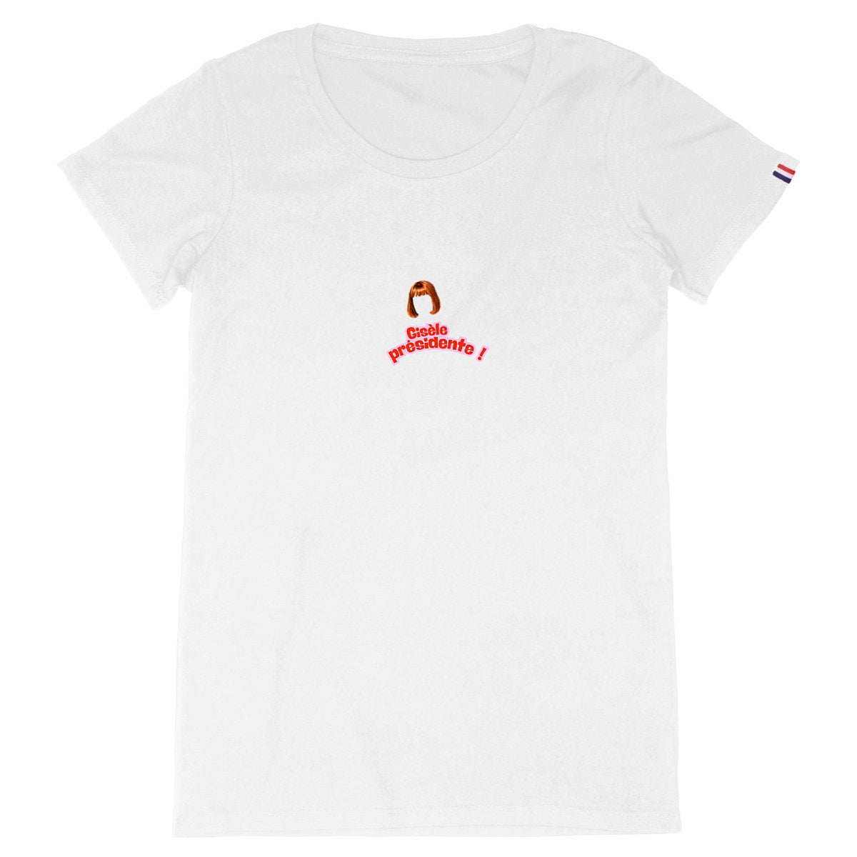 T-shirt Femme Made in France 100% Coton Bio La retraite c'est 60 ans - face_blanc
