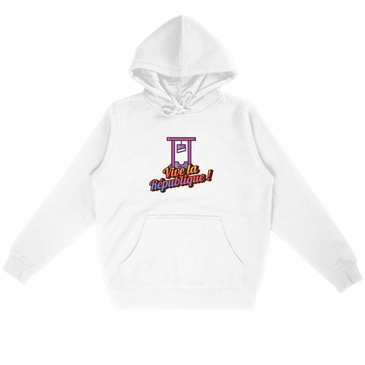 Sweat à capuche Unisexe 85 % Coton Bio Vive la République ! - face_blanc