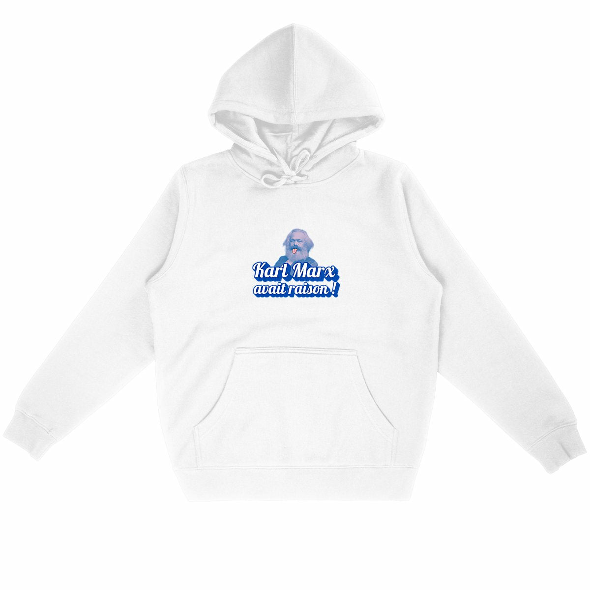 Sweat à capuche 85% Coton Bio Révolution - face_blanc