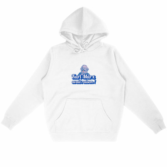 Sweat à capuche 85% Coton Bio Révolution - face_blanc