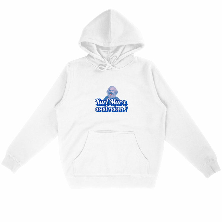 Sweat à capuche 85% Coton Bio Révolution - face_blanc