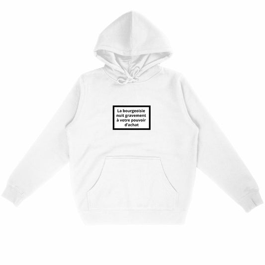 Sweat à capuche 85% Coton Bio Révolution - face_blanc