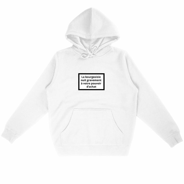 Sweat à capuche 85% Coton Bio Révolution - face_blanc