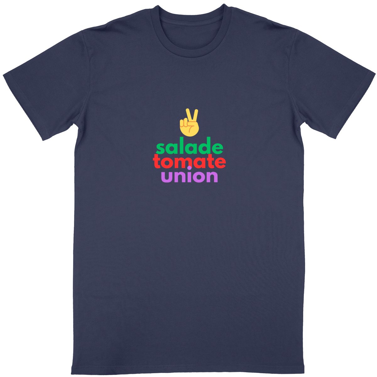 T-shirt Unisexe 100% Conversion Bio Salade Tomate Union - face_bleumarine