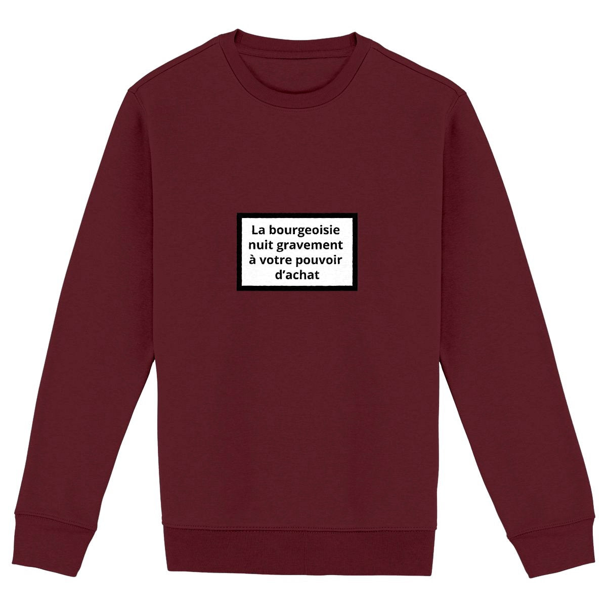 Sweat Unisexe 85% Coton Bio Révolution - face_bordeaux