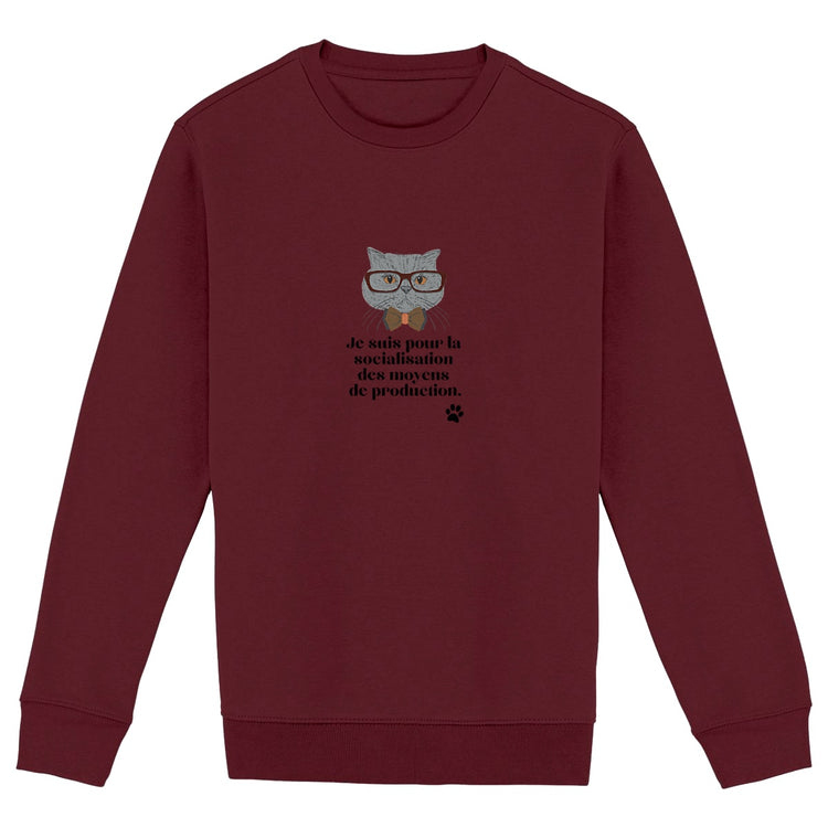 Sweat Unisexe 85% Coton Bio Gauche caviar - face_bordeaux