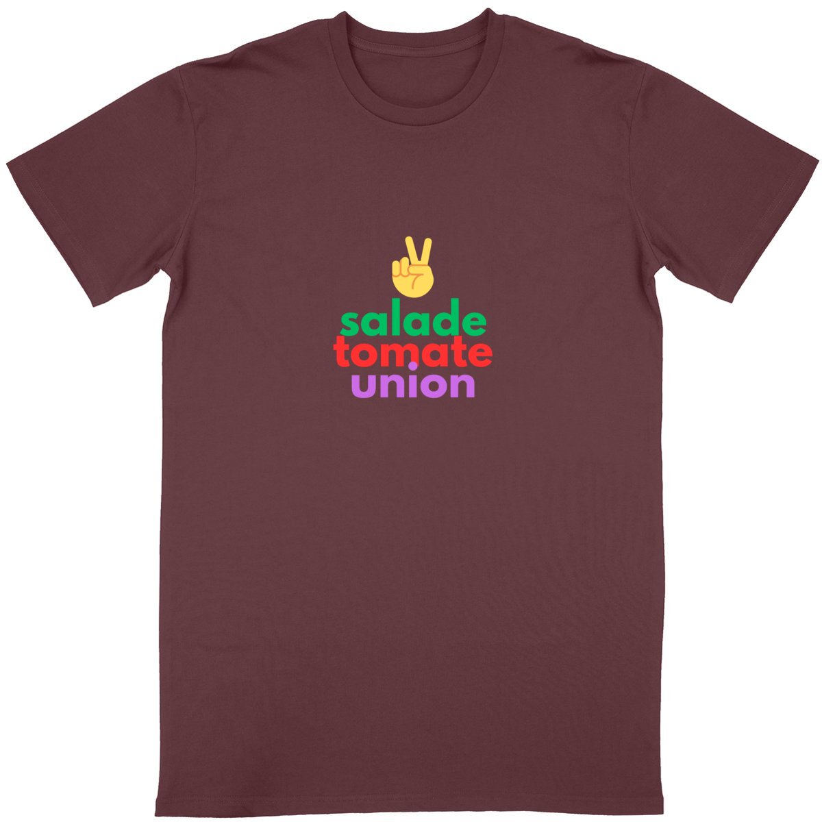 T-shirt Unisexe 100% Conversion Bio Salade Tomate Union - face_bordeaux