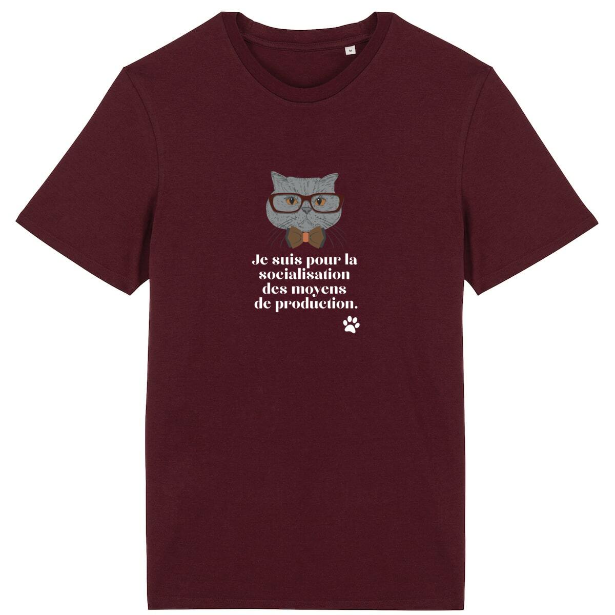 T-shirt Unisexe 100% Coton Bio Gauche caviar (B) - face_bordeaux