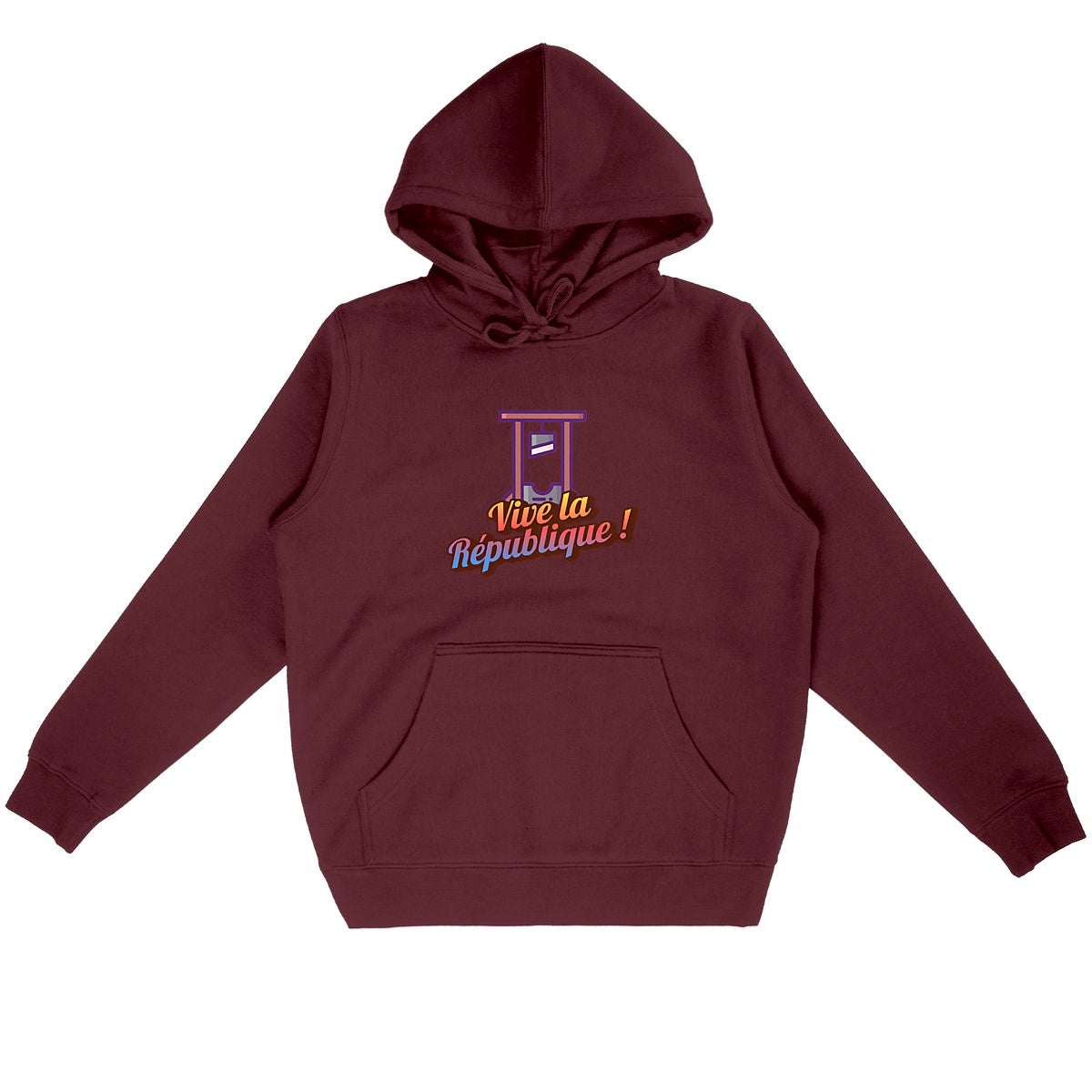 Sweat à capuche Unisexe 85 % Coton Bio Vive la République ! - face_bordeaux