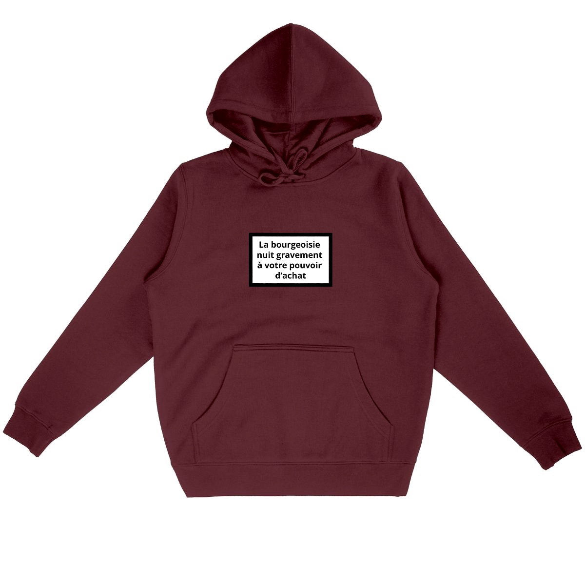 Sweat à capuche 85% Coton Bio Révolution - face_bordeaux