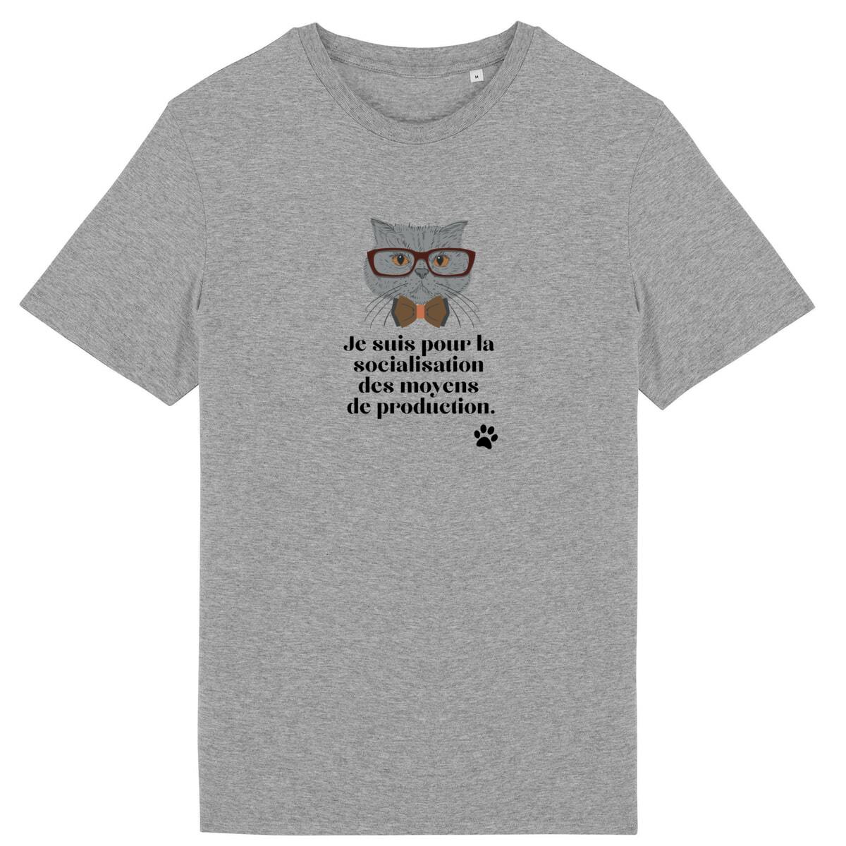 T-shirt Unisexe 100% Coton Bio Gauche caviar - face_gris