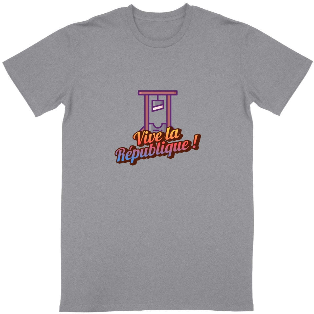 T-shirt Unisexe coton Vive la République ! - face_gris