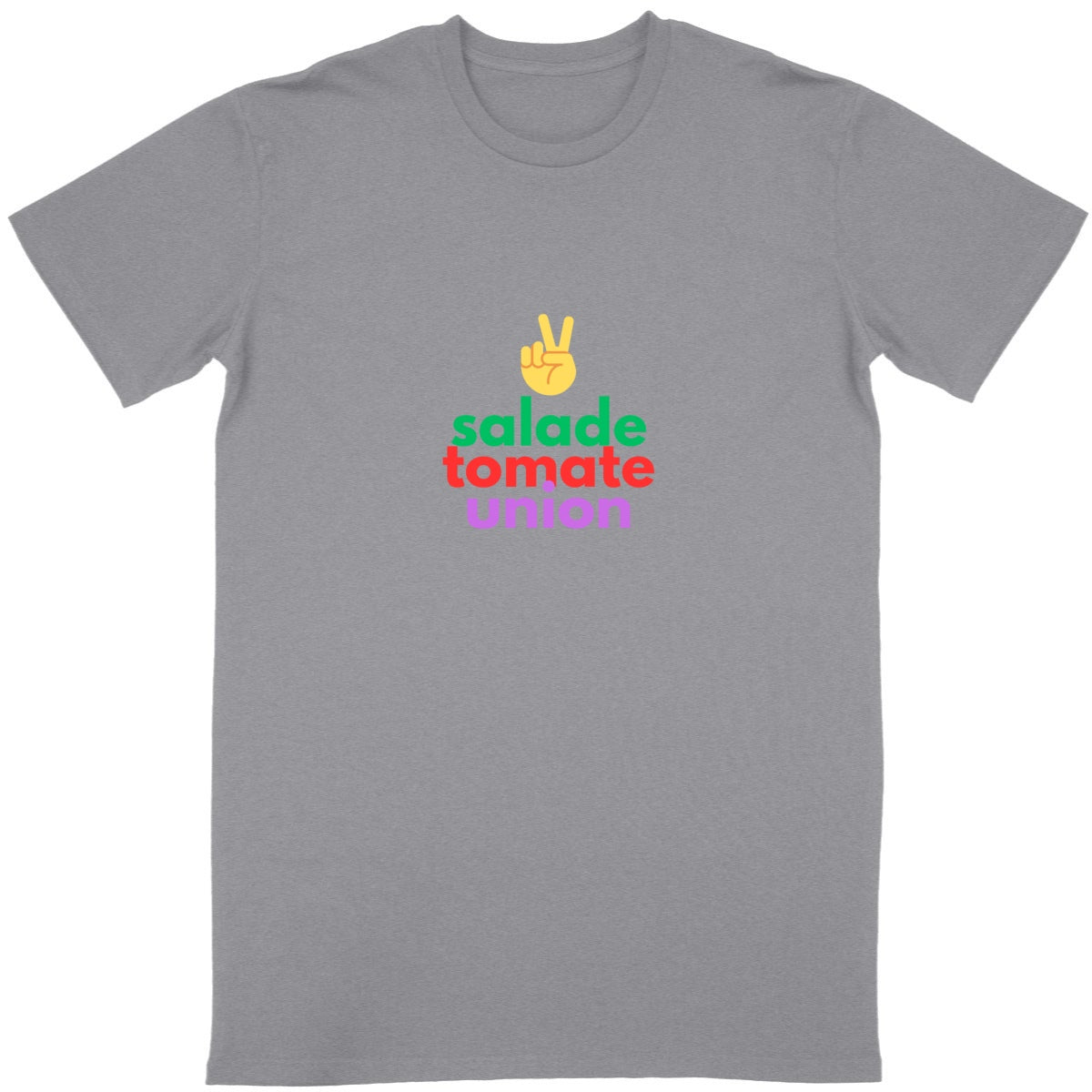 T-shirt Unisexe 100% Conversion Bio Salade Tomate Union - face_gris