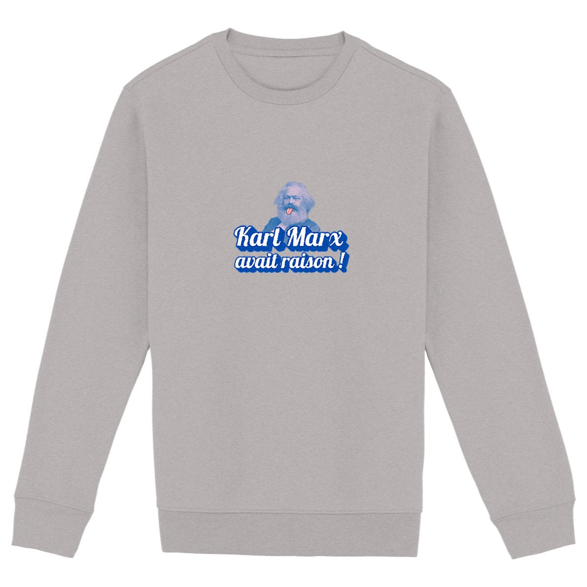 Sweat Unisexe 85% Coton Bio Révolution - face_gris