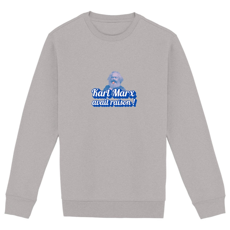 Sweat Unisexe 85% Coton Bio Révolution - face_gris