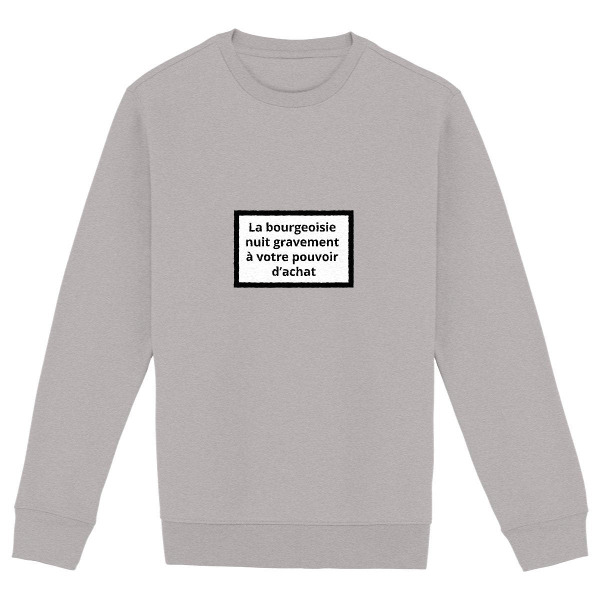 Sweat Unisexe 85% Coton Bio Révolution - face_gris