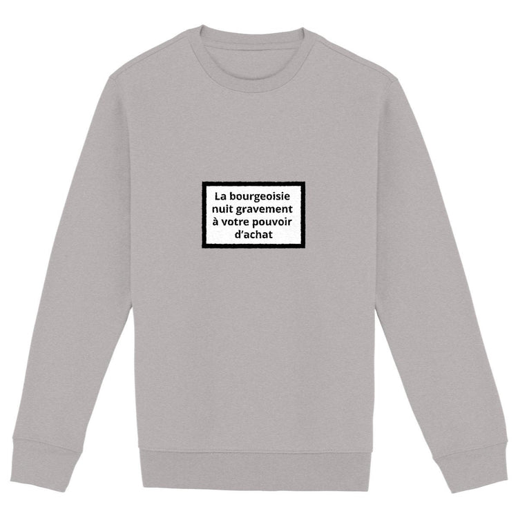 Sweat Unisexe 85% Coton Bio Révolution - face_gris