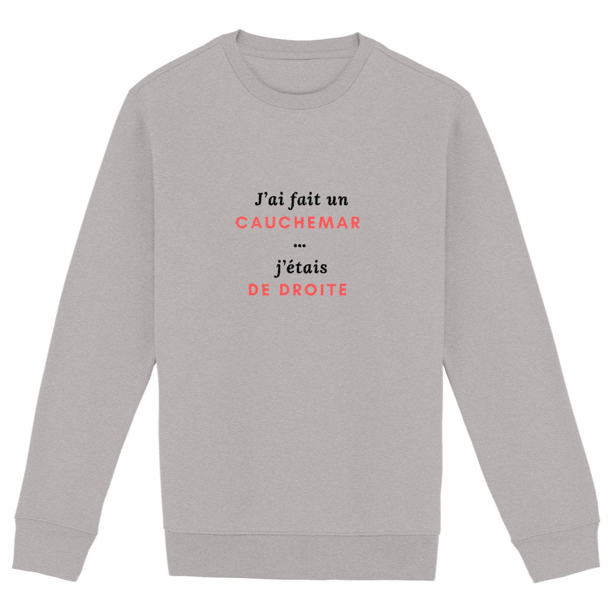 Sweat Unisexe 85% Coton Bio Robespierre avait raison ! - face_gris