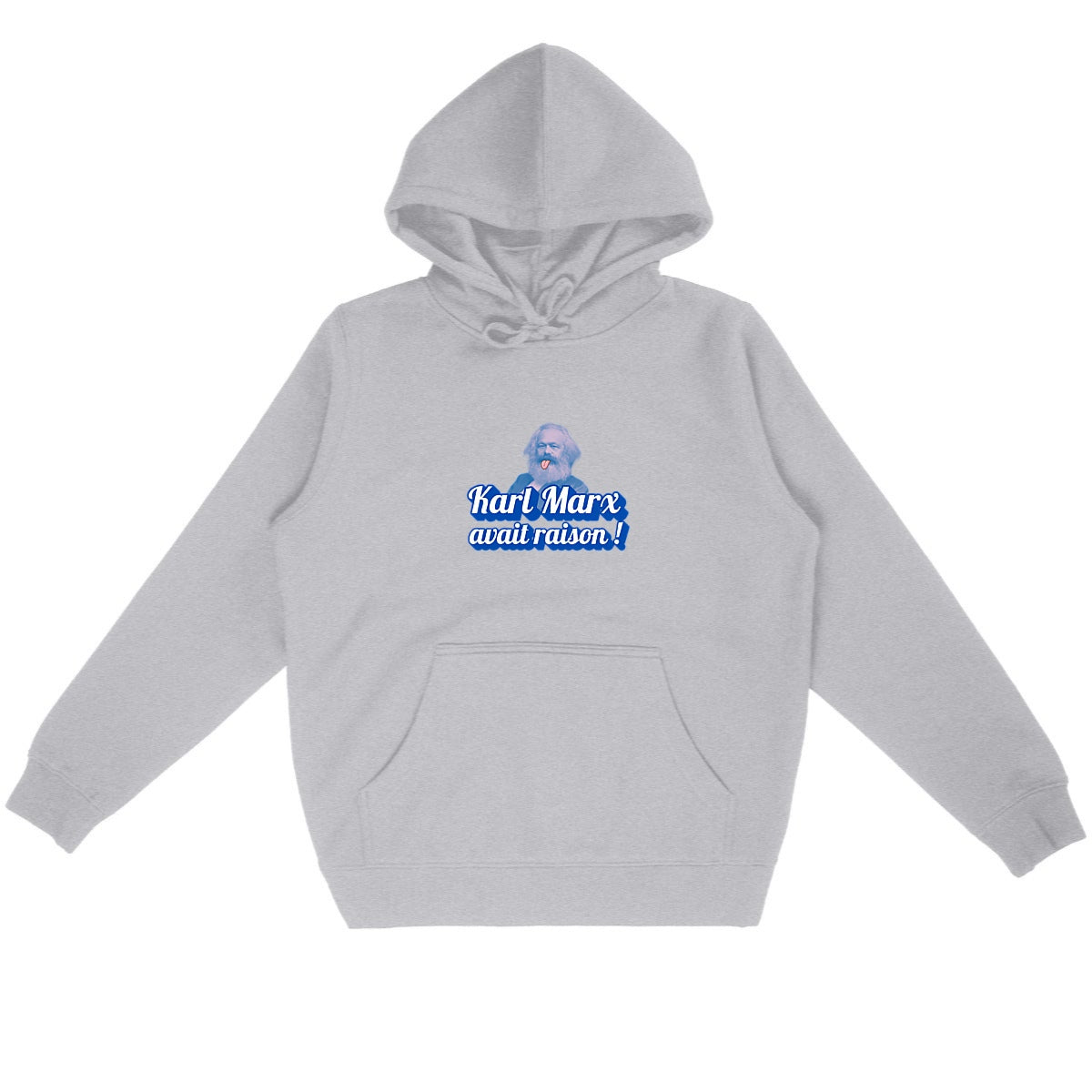 Sweat à capuche 85% Coton Bio Révolution - face_gris