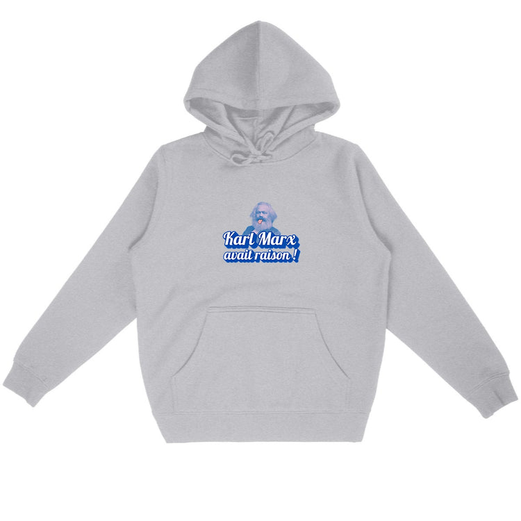 Sweat à capuche 85% Coton Bio Révolution - face_gris