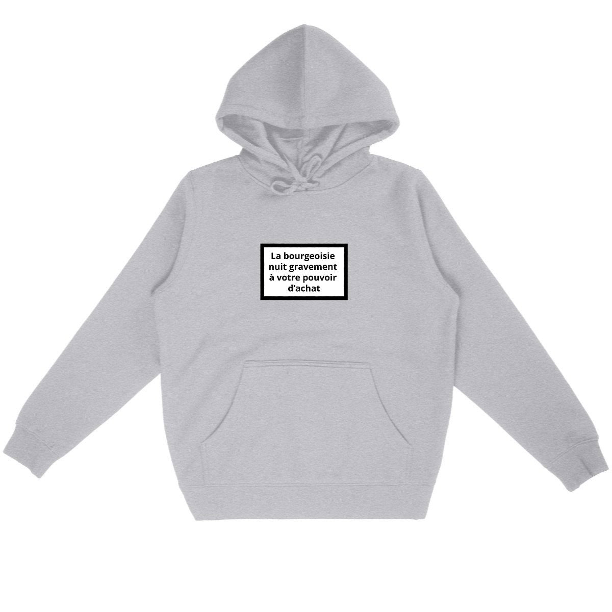 Sweat à capuche 85% Coton Bio Révolution - face_gris