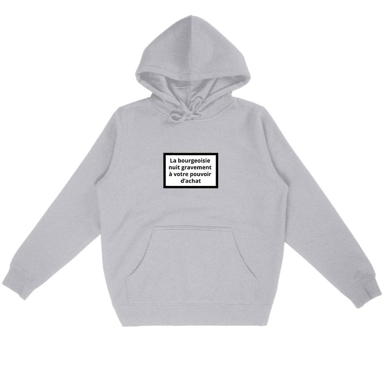 Sweat à capuche 85% Coton Bio Révolution - face_gris