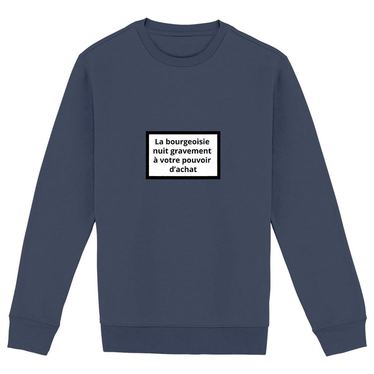 Sweat Unisexe 85% Coton Bio Révolution - face_marine