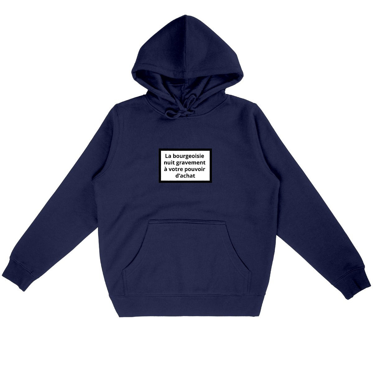 Sweat à capuche 85% Coton Bio Révolution - face_marine