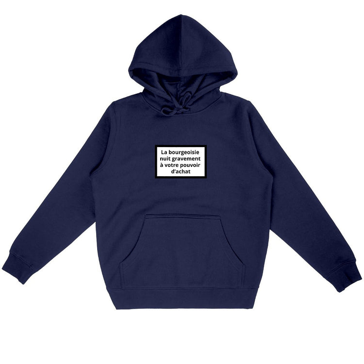 Sweat à capuche 85% Coton Bio Révolution - face_marine