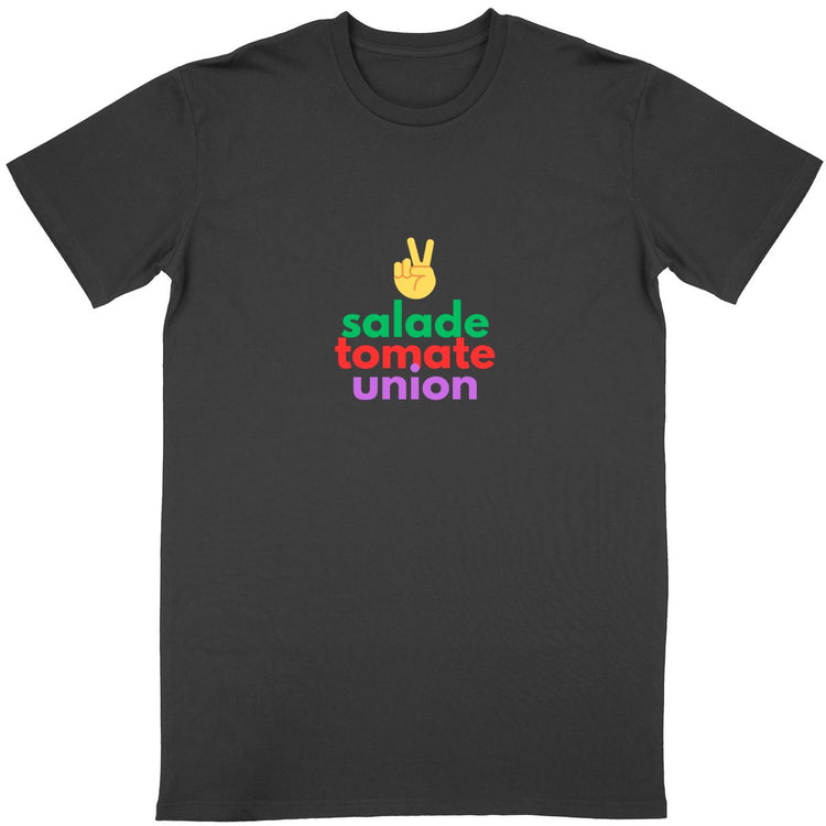 T-shirt Unisexe 100% Conversion Bio Salade Tomate Union - face_noir