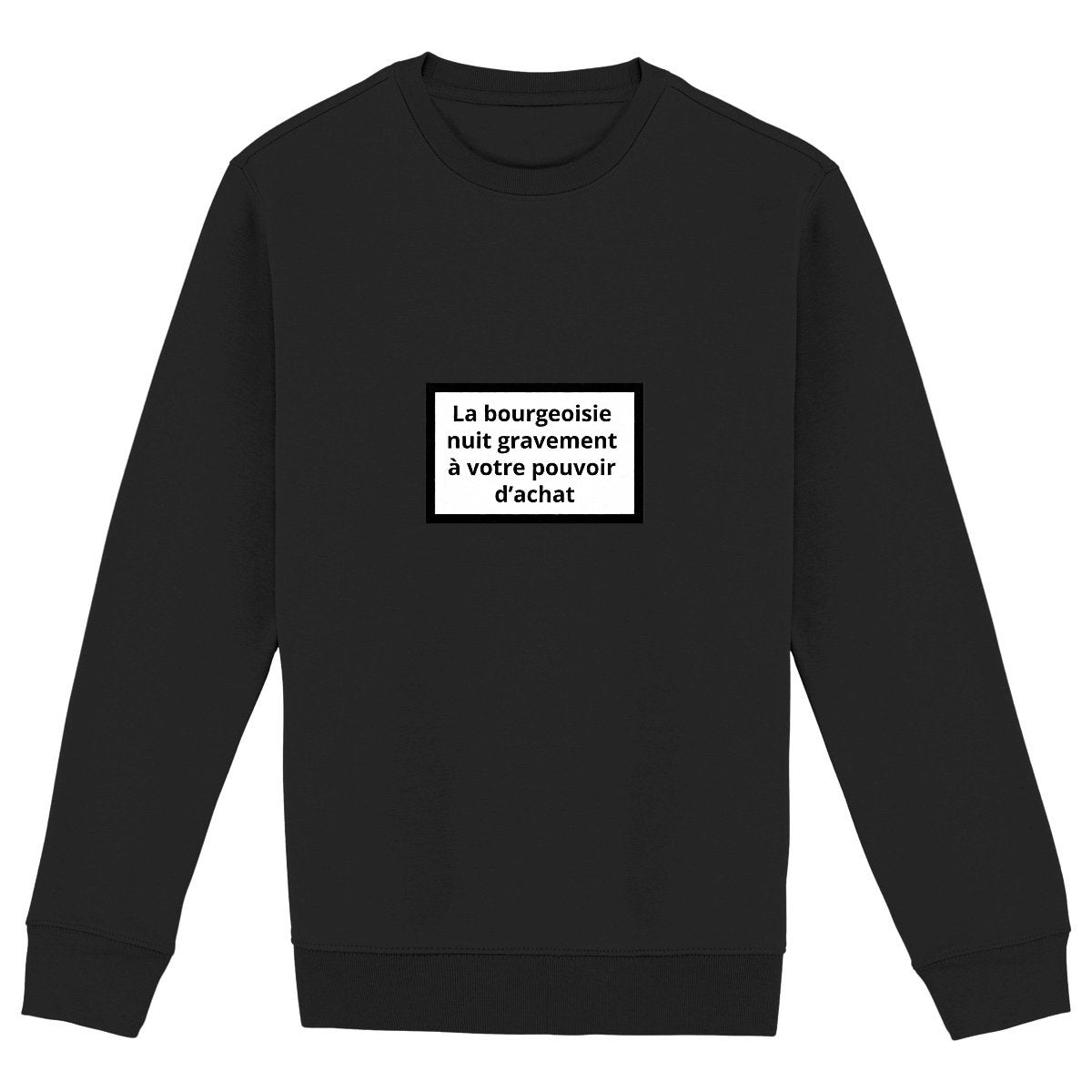 Sweat Unisexe 85% Coton Bio Révolution - face_noir