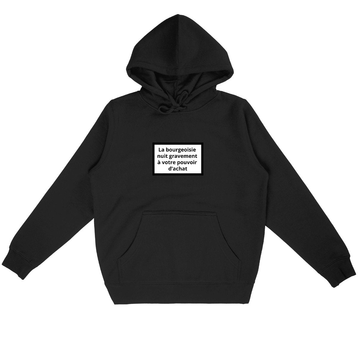 Sweat à capuche 85% Coton Bio Révolution - face_noir