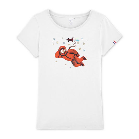 T-shirt Femme Made in France 100% Coton Bio Cosmonaute