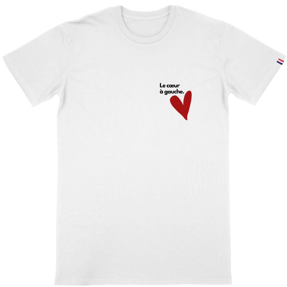 T-shirt Homme Made in France 100% Coton Bio Le cœur à gauche